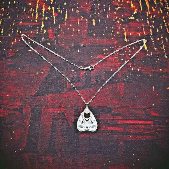Triple Goddess Ouija Planchette Silver Necklace - Picture 3 of 3